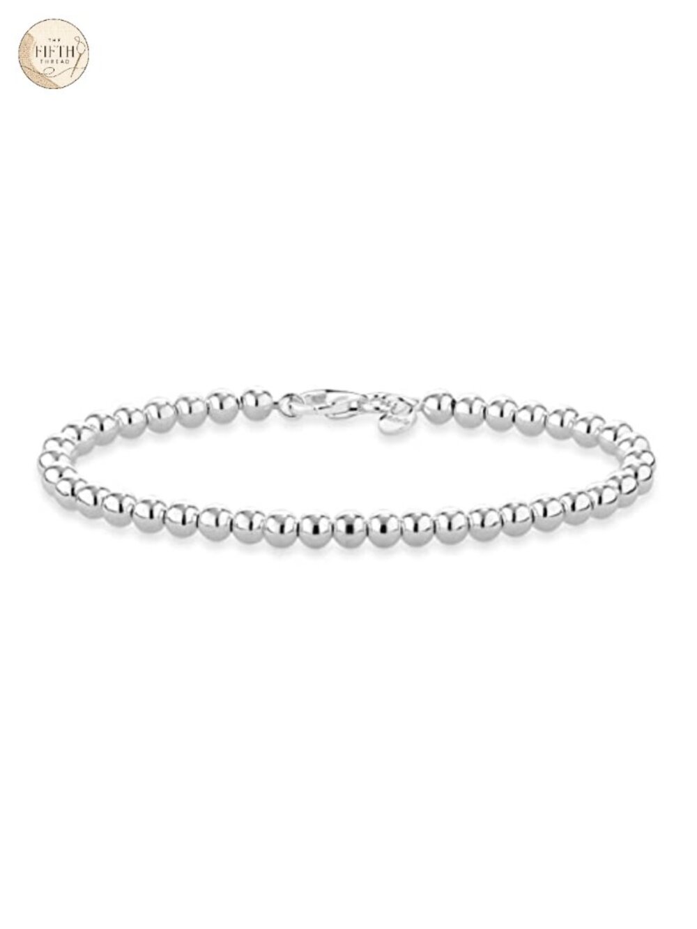 Italian 925 Sterling Silver 4mm Ball Bead Chain Bracelet Women